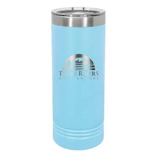 22 OZ. LIGHT BLUE POLAR CAMEL STAINLESS SKINNY TUMBLER WITH SLIDER LID